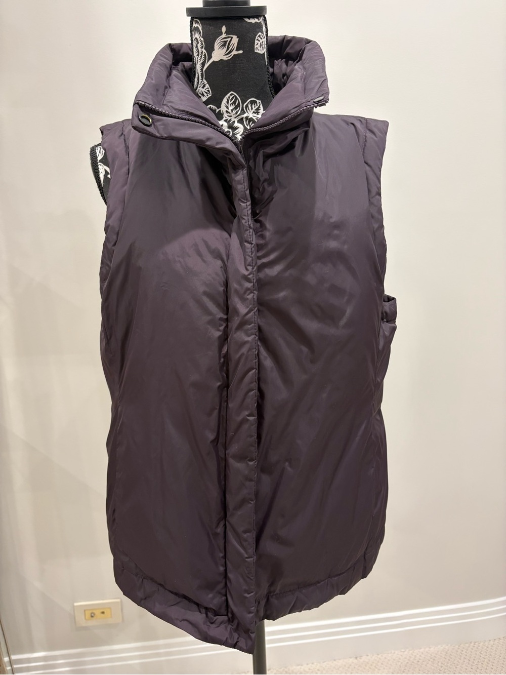 Eileen Fisher plum color down vest size large